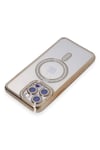 Mey İthalat®  iPhone 14 Pro Kılıf Joke Simli Magneticsafe Kılıf - Gold