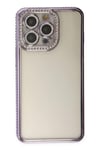 Mey İthalat®  iPhone 14 Pro Kılıf Joke Taşlı Silikon - Mor