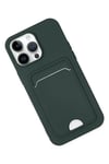 Mey İthalat®  iPhone 14 Pro Kılıf Kelvin Kartvizitli Silikon - Koyu Yeşil