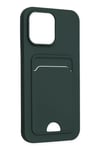 Mey İthalat®  iPhone 14 Pro Kılıf Kelvin Kartvizitli Silikon - Koyu Yeşil