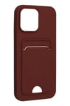 Mey İthalat®  iPhone 14 Pro Kılıf Kelvin Kartvizitli Silikon - Bordo