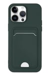 Mey İthalat®  iPhone 14 Pro Kılıf Kelvin Kartvizitli Silikon - Koyu Yeşil