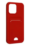Mey İthalat®  iPhone 14 Pro Kılıf Kelvin Kartvizitli Silikon - Kırmızı