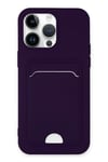 Mey İthalat®  iPhone 14 Pro Kılıf Kelvin Kartvizitli Silikon - Derin Mor