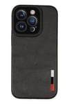 Mey İthalat®  iPhone 14 Pro Kılıf Loop Deri Silikon - Siyah