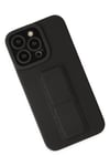 Mey İthalat®  iPhone 14 Pro Kılıf Mega Standlı Silikon - Siyah