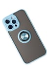 Mey İthalat®  iPhone 14 Pro Kılıf Montreal Yüzüklü Silikon Kapak - Buz Mavi