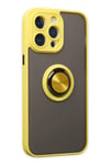 Mey İthalat®  iPhone 14 Pro Kılıf Montreal Yüzüklü Silikon Kapak - Sarı