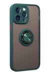 Mey İthalat®  iPhone 14 Pro Kılıf Montreal Yüzüklü Silikon Kapak - Yeşil