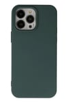 Mey İthalat®  iPhone 14 Pro Kılıf Nano içi Kadife Silikon - Koyu Yeşil