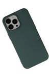 Mey İthalat®  iPhone 14 Pro Kılıf Nano içi Kadife Silikon - Koyu Yeşil
