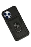 Mey İthalat®  iPhone 14 Pro Kılıf Pars Lens Yüzüklü Silikon - Siyah