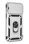 Mey İthalat®  iPhone 14 Pro Kılıf Pars Lens Yüzüklü Silikon - Gümüş