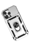 Mey İthalat®  iPhone 14 Pro Kılıf Pars Lens Yüzüklü Silikon - Gümüş