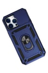 Mey İthalat®  iPhone 14 Pro Kılıf Pars Lens Yüzüklü Silikon - Lacivert