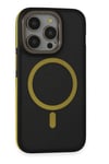 Mey İthalat®  iPhone 14 Pro Kılıf Rocky Magsafe Kapak - Siyah-Sarı