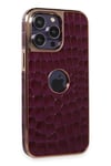 Mey İthalat®  iPhone 14 Pro Kılıf Snake Kapak - Derin Mor