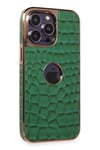 Mey İthalat®  iPhone 14 Pro Kılıf Snake Kapak - Koyu Yeşil