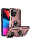 Mey İthalat®  iPhone 14 Pro Kılıf Sofya Yüzüklü Silikon Kapak - Rose