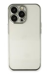 Mey İthalat®  iPhone 14 Pro Max Kılıf  Lensli Silikon - Gümüş
