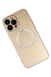 Mey İthalat®  iPhone 14 Pro Max Kılıf Jack Magneticsafe Lens Silikon - Gold