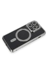 Mey İthalat®  iPhone 14 Pro Max Kılıf Joke Simli Magneticsafe Kılıf - Gri