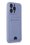 Mey İthalat®  iPhone 14 Pro Max Kılıf Kelvin Kartvizitli Silikon - Lila