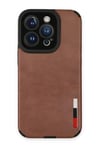 Mey İthalat®  iPhone 14 Pro Max Kılıf Loop Deri Silikon - Kahverengi
