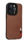Mey İthalat®  iPhone 14 Pro Max Kılıf Loop Deri Silikon - Kahverengi