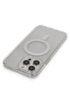 Mey İthalat®  iPhone 14 Pro Max Kılıf Matte Şeffaf Magneticsafe - Şeffaf