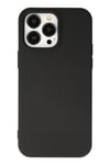 Mey İthalat®  iPhone 14 Pro Max Kılıf Nano içi Kadife Silikon - Siyah