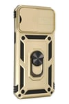 Mey İthalat®  iPhone 14 Pro Max Kılıf Pars Lens Yüzüklü Silikon - Gold