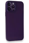 Mey İthalat®  iPhone 14 Pro Max Kılıf PP Ultra İnce Kapak - Mor