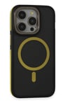 Mey İthalat®  iPhone 14 Pro Max Kılıf Rocky Magsafe Kapak - Siyah-Sarı