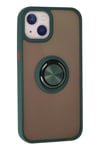 Mey İthalat®  iPhone 15 Kılıf Montreal Yüzüklü Silikon Kapak - Yeşil