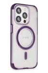Mey İthalat®  iPhone 15 Pro Hilton Magsafe Kapak - Derin Mor