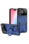 Mey İthalat®  iPhone 15 Pro Joy Lens Standlı Kapak - Lacivert