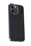 Mey İthalat®  iPhone 15 Pro Kılıf Aramid 600D Kevlar Karbon Fiber Magsafe Kapak - Lacivert