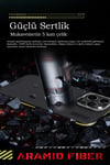 Mey İthalat®  iPhone 15 Pro Kılıf Aramid 600D Kevlar Karbon Fiber Magsafe Kapak - Sarı