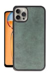 Mey İthalat®  iPhone 15 Pro Kılıf Aras Deri Kapak - Koyu Yeşil