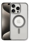 Mey İthalat®  iPhone 15 Pro Kılıf Erozi Magsafe Kapak - Gümüş
