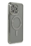 Mey İthalat®  iPhone 15 Pro Kılıf Joke Simli Magneticsafe Kılıf - Gri