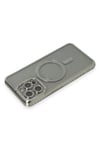 Mey İthalat®  iPhone 15 Pro Kılıf Joke Simli Magneticsafe Kılıf - Gri