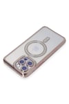 Mey İthalat®  iPhone 15 Pro Kılıf Joke Simli Magneticsafe Kılıf - Pembe