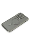 Mey İthalat®  iPhone 15 Pro Kılıf Joke Simli Magneticsafe Kılıf - Gri