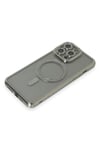 Mey İthalat®  iPhone 15 Pro Kılıf Joke Simli Magneticsafe Kılıf - Gri