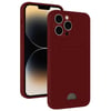 Mey İthalat®  iPhone 15 Pro Kılıf Kelvin Kartvizitli Silikon - Bordo