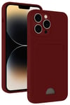 Mey İthalat®  iPhone 15 Pro Kılıf Kelvin Kartvizitli Silikon - Bordo