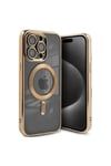 Mey İthalat®  iPhone 15 Pro Kılıf Kross Magneticsafe Kapak - Gold