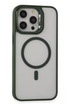 Mey İthalat®  iPhone 15 Pro Kılıf Roblox Lens Magsafe Standlı Kapak - Koyu Yeşil